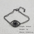 Rhinestone Women Alloy Charm Chain Diamond Evil Eye Bracelet